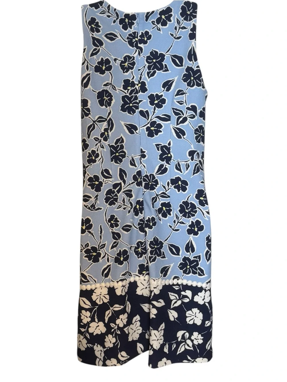 NWT Eliza J Blue Floral Trim Sleeveless Dress Size: 4 #CL - Picture 5 of 8
